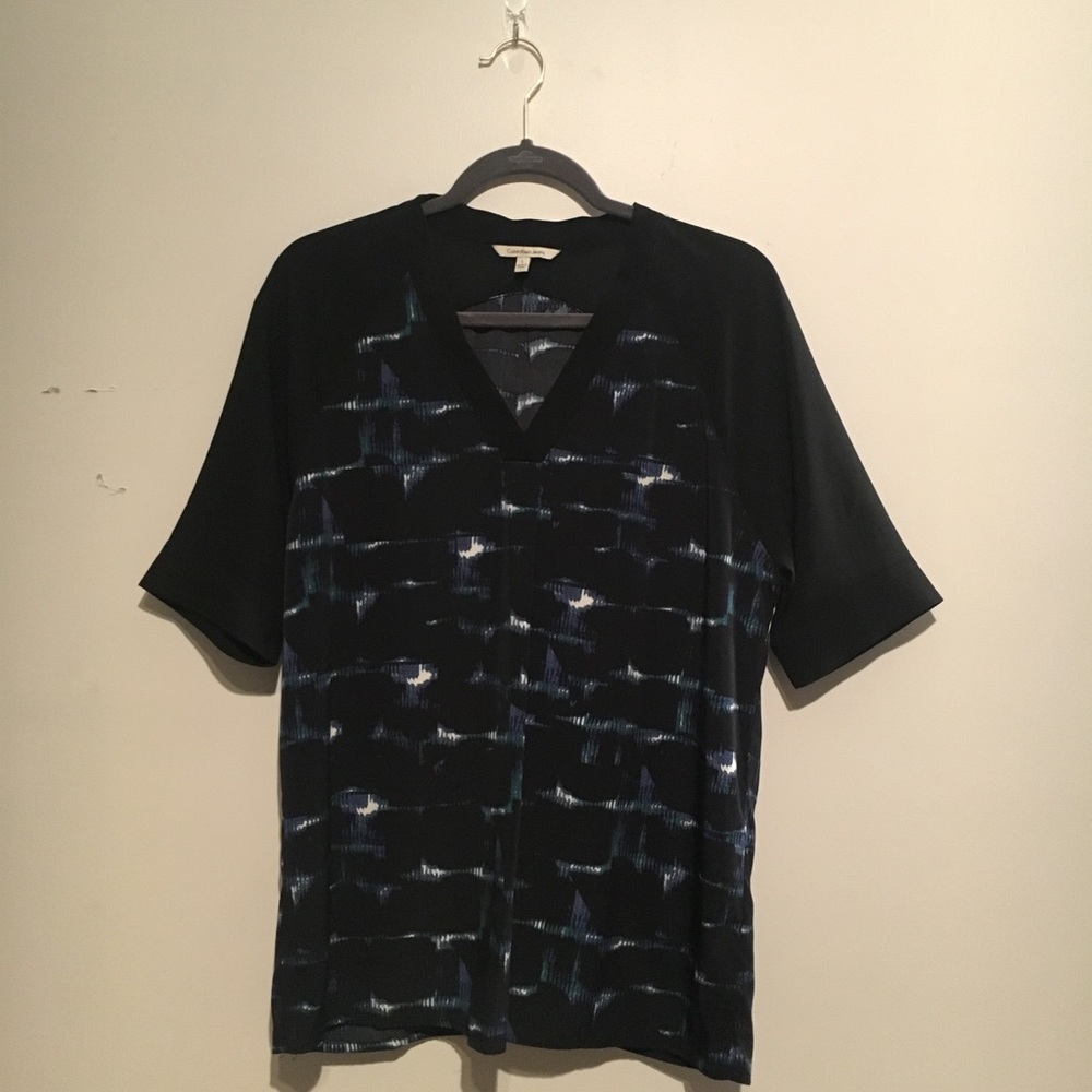 Blue and white patterned Blouse